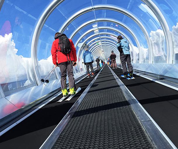 Val d'Isère : le tapis double Pim Pam, carrefour clé de Solaise